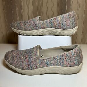 Skechers Reggae Fest Wicker Women's 9.5 Taupe Slip On Relaxed Fit Shoes 49291